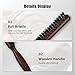 Boar Bristle Teasing Hair Brush, 100% Pure Boar Bristle Curl Training Hair Brush with Rat Tail Handle Comb for Thin Thick Hair to Create Volume and Smooth