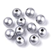 Craftdady 100Pcs Large Hole Round Wood Beads 16mm Red Natural