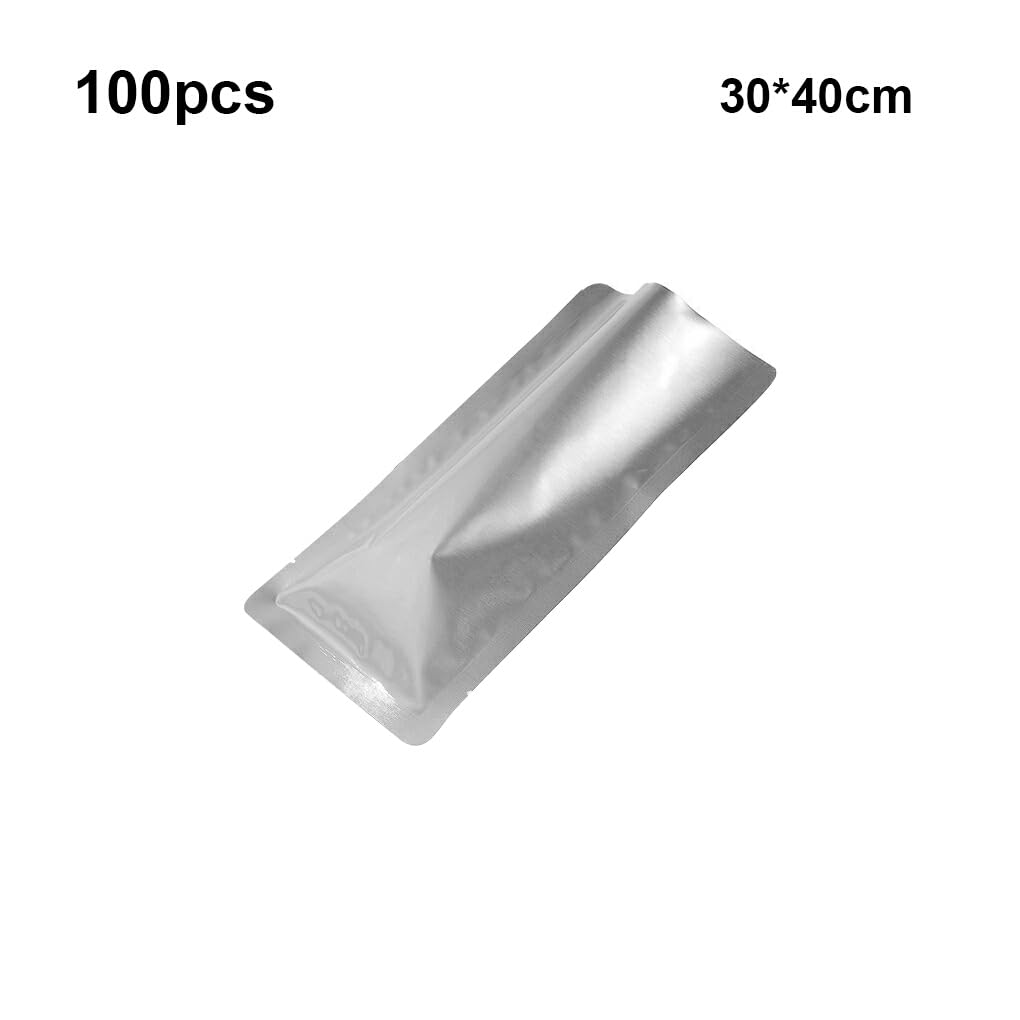 Bolsas de sellado al vacío de 100 piezas para almacenamiento de alimentos: sellado fuerte y frescura extendida garantizada Papel de aluminio mezclado, 30 * 40 cm, 20 hilos