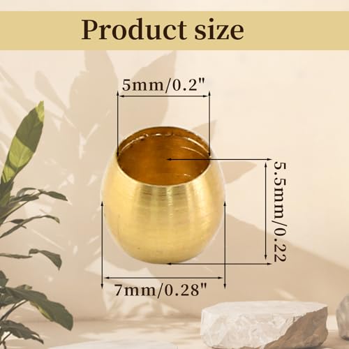 Bonsicoky JR240628008 50 Pcs Brass Compression Fitting Ferrule Sleeve, 3/16 Inch Tube Od Brass Compression Tube Fitting thumb #1