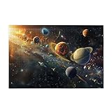 MA6GE8DE Solar System Cosmic Planet Jigsaw Puzzles 1000 Pieces,Challenging Brain Exercise,3D Puzzles for Adults,Gift for Puzzle & Space Enthusiast,Modern Art Solar System Cosmic Planet Wooden Puzzle