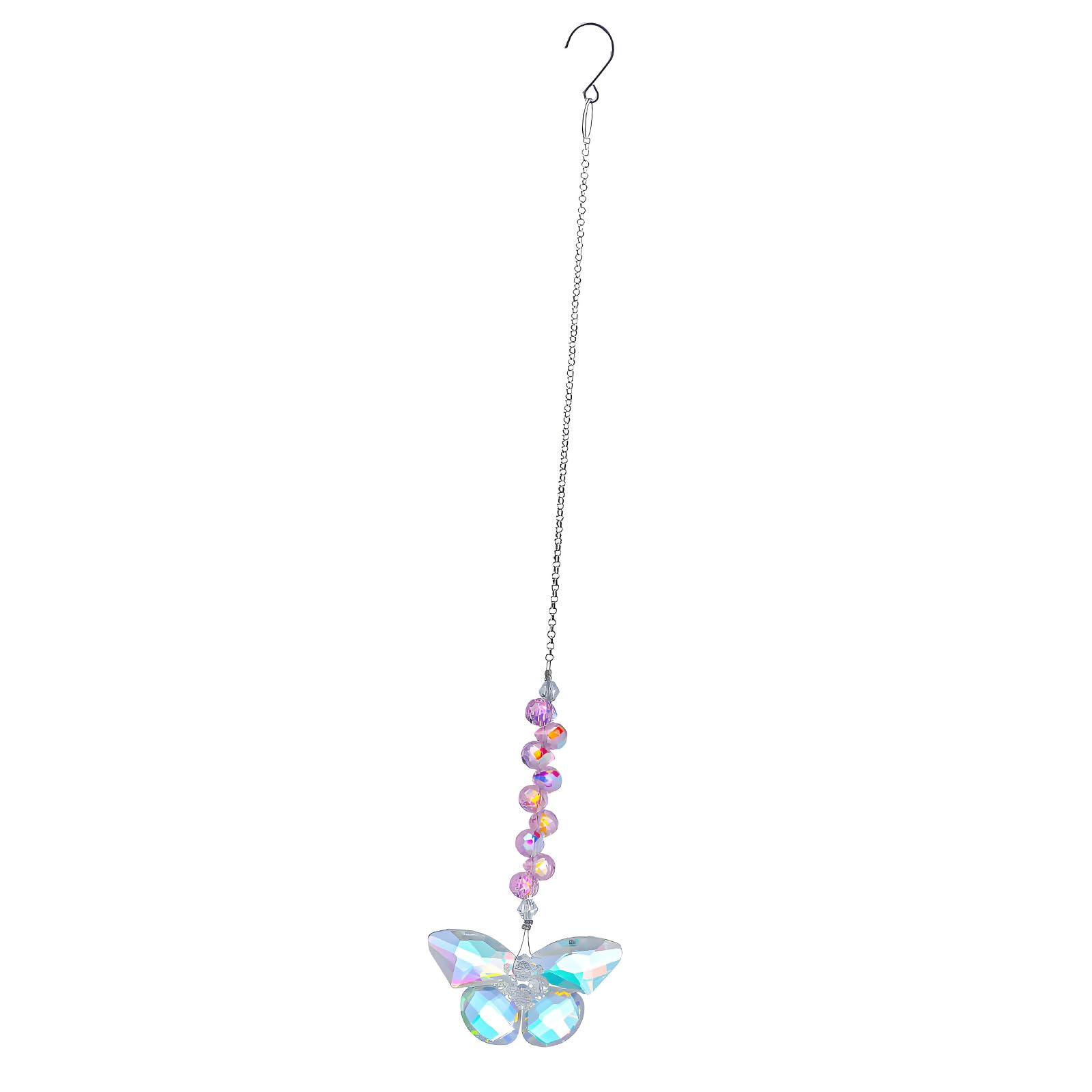 Shimmering Crystal Butterfly Windchime Nature Charm Sun Catcher Garden Decors Sunlight Refractive Pendant Sunlight Receiver for Yard