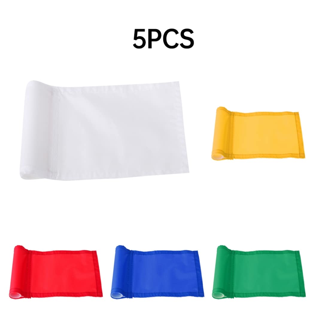 5 Stück Nylon-Golf-Putting-Green-Flaggen, 18 x 12 cm großes Trainingsloch-Pole-Cup-Banner zum Üben