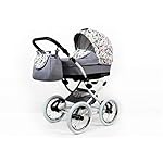 Lux4Kids Retro Kinderwagen 3 in 1 Komplettset mit Autositz Buggy Megaset Marget Wild Flowers 3in1 mit Autositz