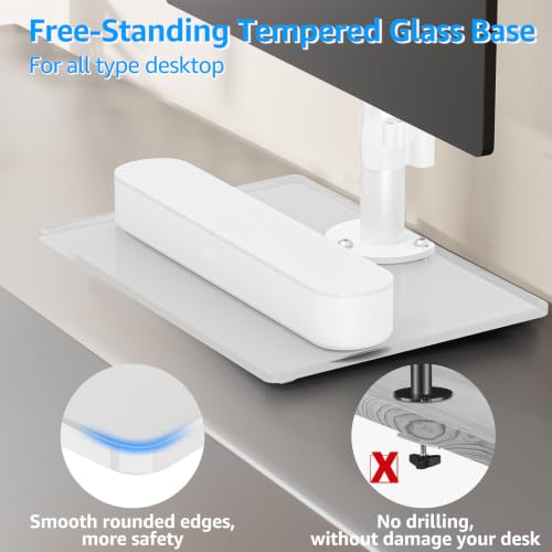 Image of MOUNTUP Monitor Stand for Desk Fits 13-32 inch Screen up to 19.8 lbs,White