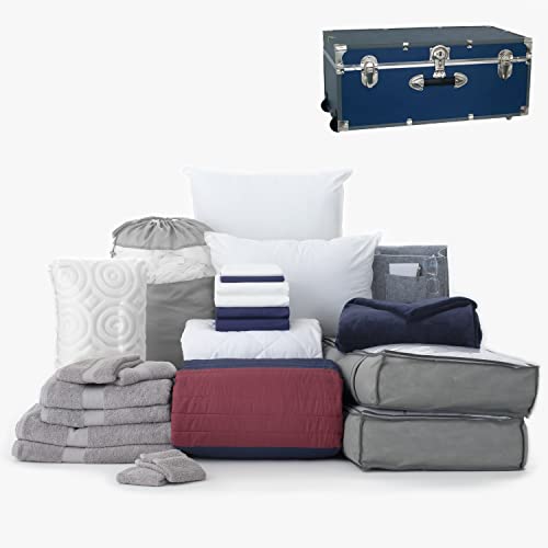 OCM College Dorm Room 25Piece Complete Campus Pak Trunk Bundle Twin