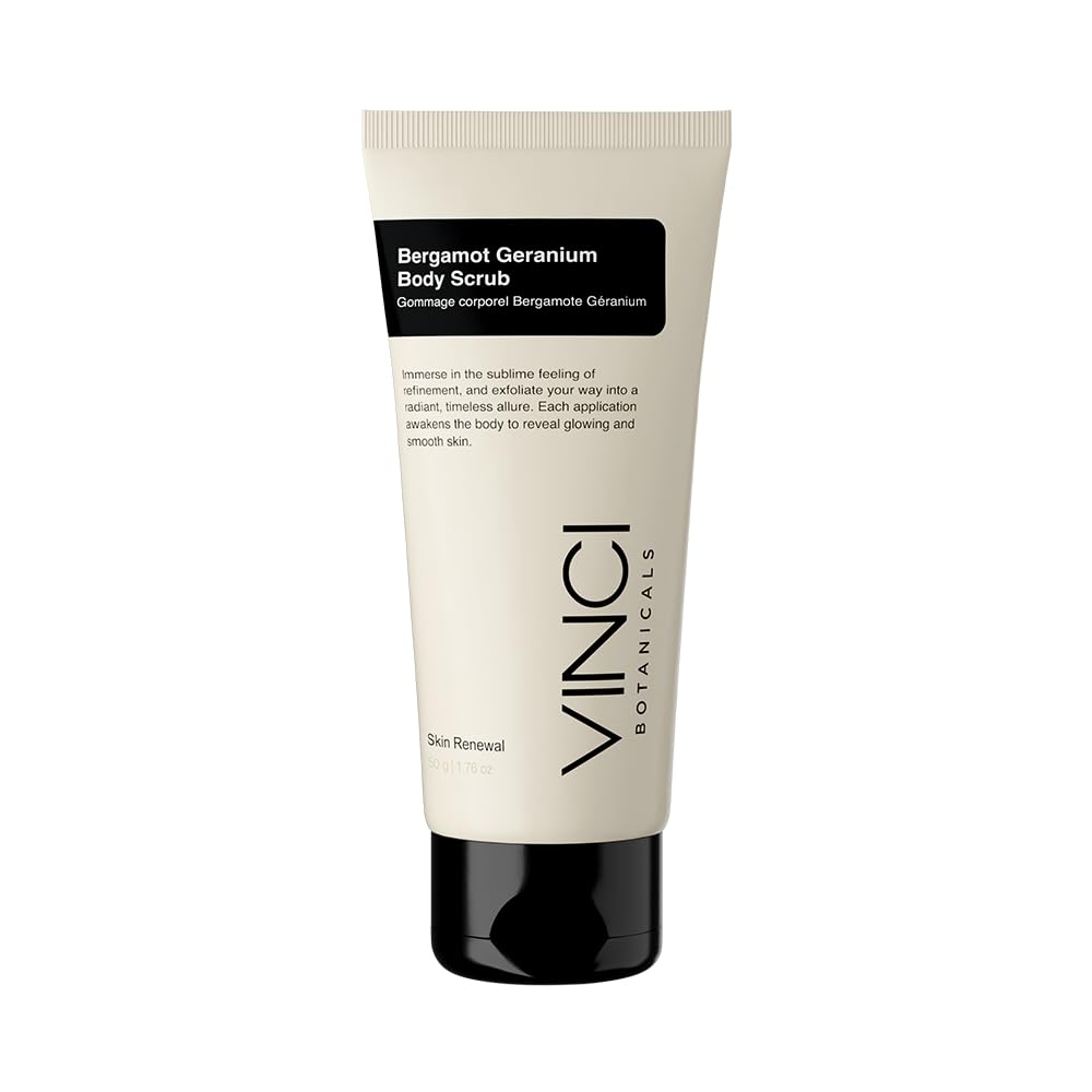Vinci Botanicals Bergamot Geranium Body Scrub | Exfoliating Body Scrub for All Skin Types | Polishes, Cleanses & Hydrates Skin | Cruelty Free & Vegan | Paraben Free | 50 gm-image-26