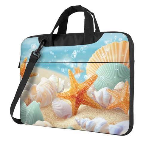 Maletín portátil impermeable de 14 pulgadas con diseño de estrellas de mar miniatura 1