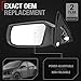 Driver Side Mirror Replacement - Compatible with 2007-2012 Nissan Altima Sedan - Powered Adjustment, Non-Foldable, Flat Glass - Smooth Black, 8H3P - OEM 96302JA04A, 955-708, NI1320163