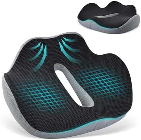 Cojin Ergonomico Silla Oficina, XXL, 50x40x10cm, Cojin Coxis Orto...