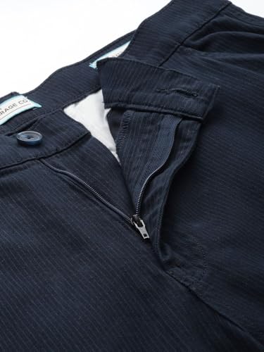 Image of The Indian Garage Co Men Relaxed Fit Geometric Print Mid-Rise Stretchable Cargos