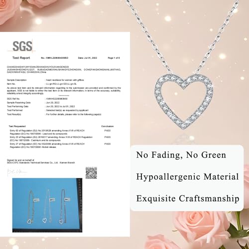 Verjaardag Vrouw Giften Roos Bloemen Beer Giften Doos met Hart Kettingen voor haar Moeder Vriendin Vrouw op Verjaardag Moederdag Valentijnsdag (zilver) - Afbeelding 5