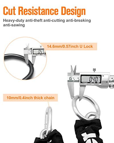 Ndakter Motorcycle Lock With Chain,4-Digit Resettable Combination U Lock,14.6Mm Bike Locks Heavy Duty Anti Theft With10Mm X1M Chain Lock For Motorcycle,Electric Bike,Scooter,Bike,Gate #TOP2