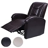 Miadomodo® Fauteuil Relax - en Simili Cuir, Dossier et Repose-Pieds Inclinables, Marron - Fauteuil TV, Chaise de Relaxation, Canapé, Salon