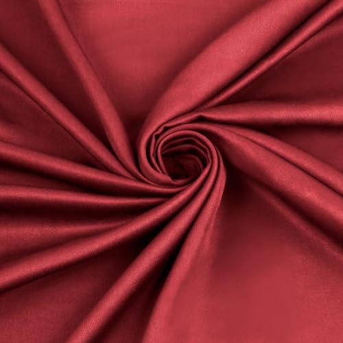 Homiest 100% Viscose Derived from Bamboo Fabric by The Yard, 98 Inch Wide Burgundy Soft & Cooling Cloth, Silky Lining for Wedding Dress, Clothing Making, DIY Crafts (2 Yards)