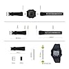 OcioDual Watch Band Replacement Strap Compatible with Casio F91W F-91W Black Resin Wrist Watchstrap with Pins Metal Buckle TPU Silicone Watch Replacement Universal Strap #5