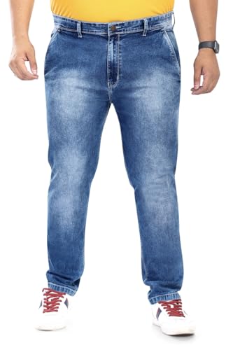 Image of Pluss Tribe - Plus Size Jeans for Men - Denim Jeans - Ideal for Casual, Office Available Sizes : 40 to 52