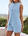 ZESICA Women's 2026 Summer 2 Piece Short Sets Sleeveless Crew Neck Suit Vest Tops High Waist Shorts Business Outfits,Blue,Medium