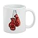 Divertida taza de café, guantes de boxeo rojos, taza blanca, taza de té, taza de café, taza de café de 325 ml, taza de café para mujeres y hombres