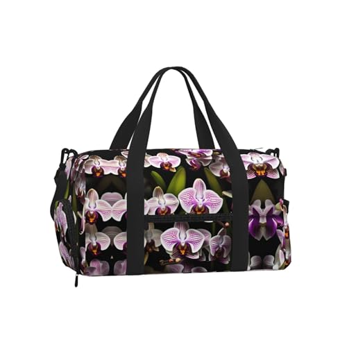 Bolsa de equipaje de mano para escapadas y deporte con flores de orquídea