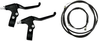 NM SELECT 2 x Bike Bicycle Brake Levers & Brake Cables | Bike Handle Brake Lever 2.2cm Diameter for Most Bicycles MTB Road Bikes & BMX | Black Aluminium Alloy Levers + Brake Cables