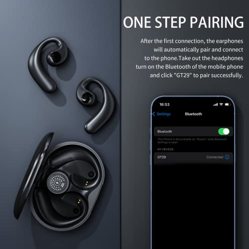 Yosint Open Ear Headphone Wireless Air Bone Conduction Earbuds With Microphones, Bluetooth 5.3 Earbuds Led Power Display Hifi Stereo Sound Headphones For Sport, Workouts, Running, Cycling #TOP5