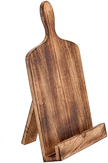 Cook Book Stand for Kitchen Wooden Cooking Gifts Recipe Book Stand Chopping Board Style Easel for Kitchen Text Book Ipad Table Made of Mangowood (Brown)