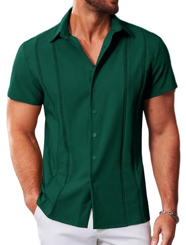 Chemise cubaine Guayabera MAPICK pour homme à manches courtes et boutons