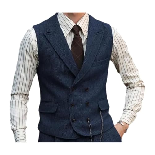 Men's Suede Leather Vest, Lightweight Business Waistcoat, Vintage Slim Fit for Business & Banquet