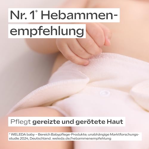 WELEDA Bio Baby Calendula Wundschutzcreme 30ml - Naturkosmetik Babypflege Windelcreme schützt empfindlicher Babyhaut im Windelbereich. Natürliche Hautpflege hilft bei gereizter Haut & Windelausschlag