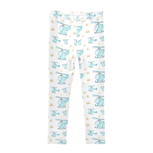 Girls Leggings Size 4T Cartoon Helicopter Stars Soft Stretchy Pants Breathable Girl Clothes for Running School2