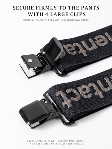 Image of Men's Industrial Strength Suspenders 2-Inch Wide X-Back Heavy Duty Braces Strong Metal Clips, Elastic Adjustable