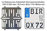 roller kennzeichen farbe 2019 1x Rahmenlos Edelstahl Kennzeichenhalter 180 X 200 mm / 0,8 mm dick / Für Motorrad - Roller