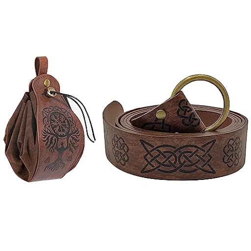 Thajaling 2 Pcs Vikingo Cinturón Medieval de cuero de imitación Bolsa de Cinturón,Retro Caballero Cinturón Set,Renacimiento Dados Drawstring Bolsa,Renacimiento LARP Accesorios (Marrón-2) | Ya disponible en tu tienda friki favorita! En mundofriki.es!