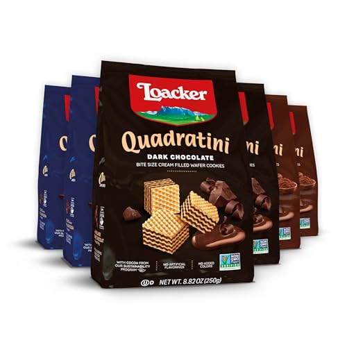 Image of Loacker Quadratini Bundle, Dark Chocolate, Chocolate and Double Chocolate