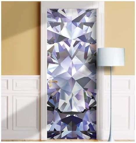 Diamond Door Mural. Single Piece Sticker, Decal. Wrap, Cover. Peel and Stick, Self-Adhesive, Removable (30"x80", Variant 1)
