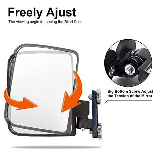 Mamiko Universal Magnetic Golf Cart No-Drilling Side Mirrors Compatible With Yamaha Club Car Railing Magnet Tractor Mirror Side View For Kubota - Plug And Play #TOP3