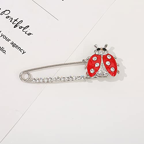 Image of Dainty Butterfly Brooch Pin Crystal Rhinestone Dragonfly Ladybug Pins Lapel Sweater Shawl Scarves Clips Safery Pins Dress Shirt Brooches Pins for Women Girls Fashion Jewelry Gifts Clothes Accessories