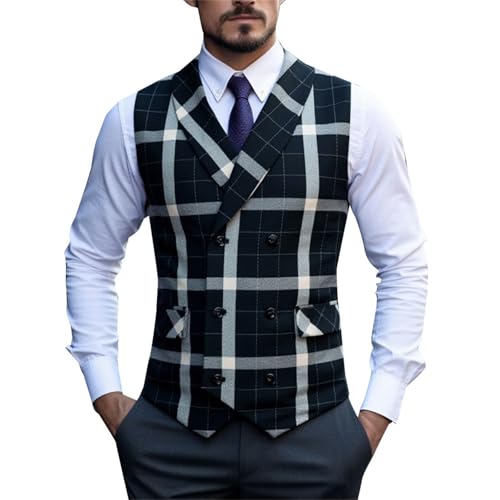 Mens Dress Suits Vest Casual Business Office Button Down Suit Vest Slim Fit Sleeveless Formal Prom Party Waistcoat