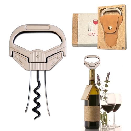 OHAANYY 3 em 1 Abridor de garrafas Ah So e duas pontas para remover rolhas de garrafas de vinho, o abridor de garrafas ah-so pode remover rolhas de vinho antigas e frágeis facilmente (AR)