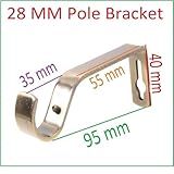ROKEL Curtain Pole Bracket 28mm - Set of 2 Silver Metal Heavy Duty Curtains Rod Wall Brackets with Screws for Secure Hold, Rust Resistant, Easy Install for Perfect Curtain Rail Support (Silver, 28mm) - Image 2