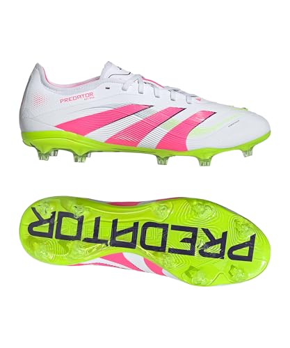adidas Performance Predator Pro FG Mystic Victory Chaussure Unisexe Blanc/Rose Jaune, Taille 45 1/3