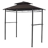 Palm Springs Deluxe 8FT Double-Tier Barbecue Canopy/BBQ Grill Tent Brown