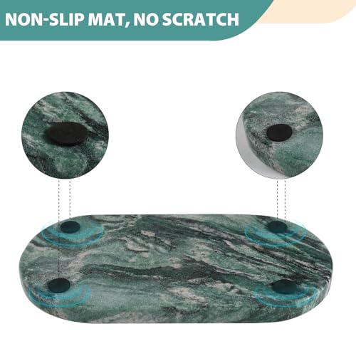 Image of Koville Norway Natural Marble Tray, 12 inchx6 inch Vanity Decorative Tray for Countertop Organizer, Catchall Tray for Perfume, Candles, Jewelry Dish