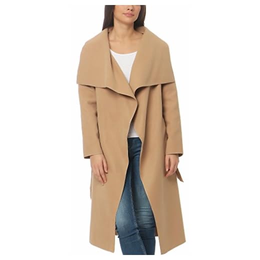 malito larga Abrigo con Cascada Capote Manteo Gabán Chaqueta Envolver Bolero 3040 Mujer Talla Única (camel)