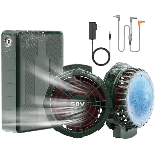 [THEKUKU] ファンバッテリーセット 冷却プレート付き【50V超高出力・-33℃瞬間冷却・40000mAh大容量・長時間稼働・2026最新】ファン付きベスト用 バッテリーセット ペルチェ素子 合計90cm²超大冷却面積 4段階調節可 静音 日本製モーター 空調作業服専用 90mm穴径対応 熱中症対策 アウトドア/現場/キャンプ/ゴルフ/釣り PSE認証済【作業ジャケット・コート】