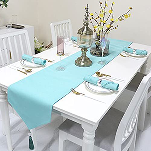 Chemin de table bleu teal pour protéger et décorer votre table à thé ou meuble de placard - 4