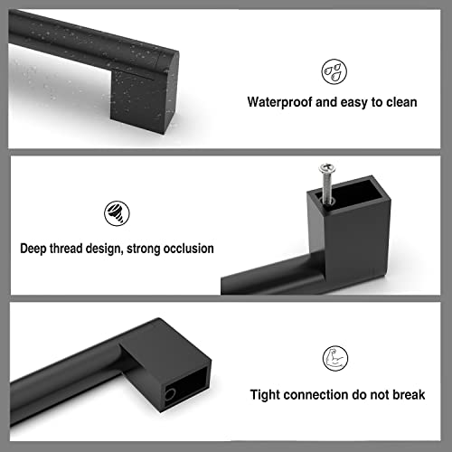 Amerdeco 10 Pack Matte Black Cabinet Pulls 5 Inch(128mm) Hole Centers Kitchen Cabinet Handles Cabinet Hardware Cupboard Handles Drawer Pulls AM004 - Image 6