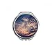 Orange Dark Blue Sky Clouds Hand Compact Mirror Round Portable Pocket Glass