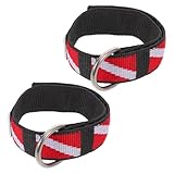 YARNOW 2 Piezas Correa de Muñeca para Buceo con D Ring y Liberación Rápida, Nylon y Acero Inoxidable, Compatible con Linternas Subacuáticas para Snorkel y Navegación